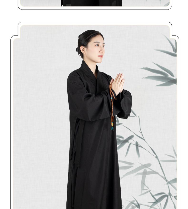 梵戒小袖海青居士服多丽丝男女窄袖高档拜佛寺院法会海清禅修服 detail 8