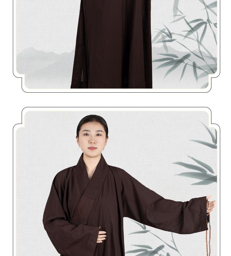 梵戒小袖海青居士服多丽丝男女窄袖高档拜佛寺院法会海清禅修服 detail 10