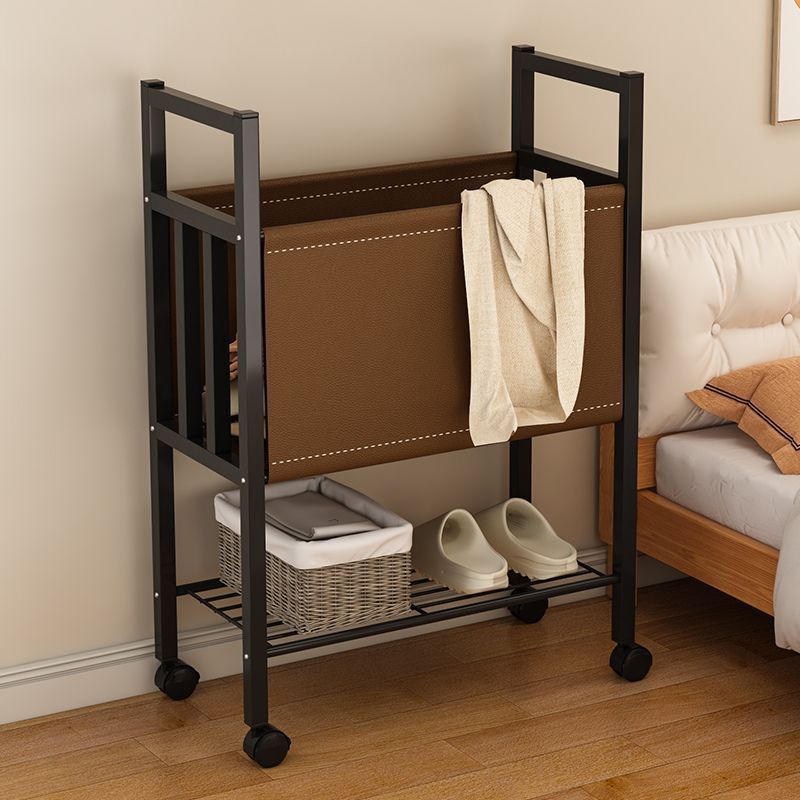 Double Layer Large Capacity Dirty Household Laundry Basket Movable Storage Trolley Clothes Organizer_voghion.com