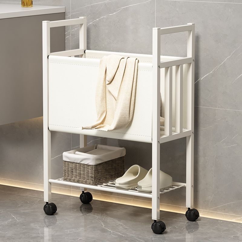 Double Layer Large Capacity Dirty Household Laundry Basket Movable Storage Trolley Clothes Organizer_voghion.com
