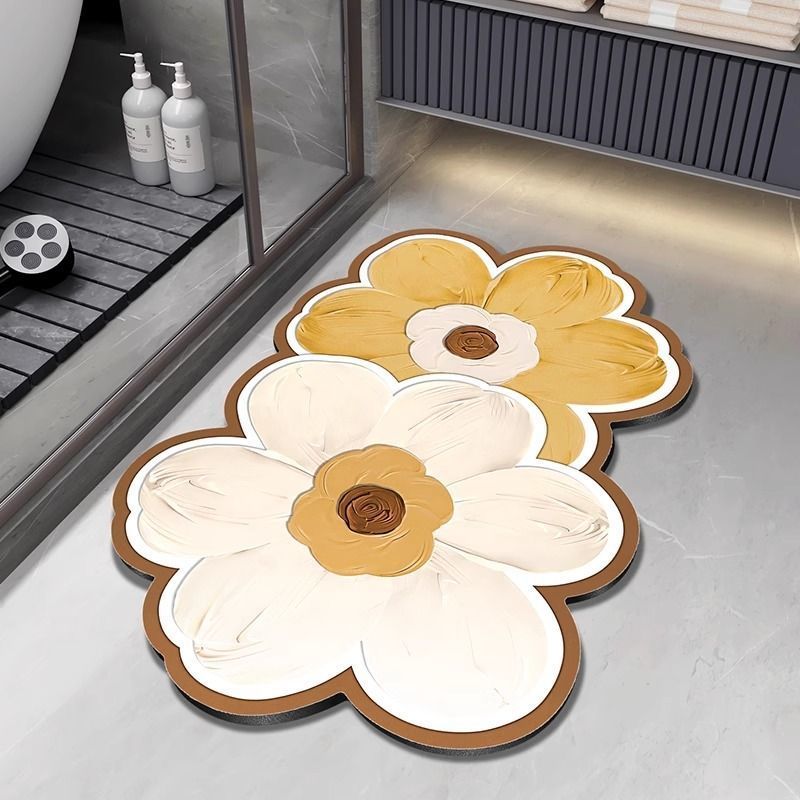 Tapis de sol absorbant pour salle de bain en terre de diatomées, tapis d'entrée de salle de bain de forme spéciale, antidérapant et_voghion.com