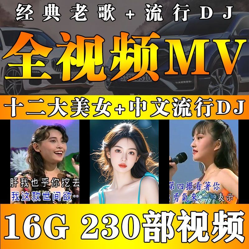 十二大美女MV视频车载音乐u盘花仙子甜歌酒廊情歌高清mp4通用优盘-资源分享