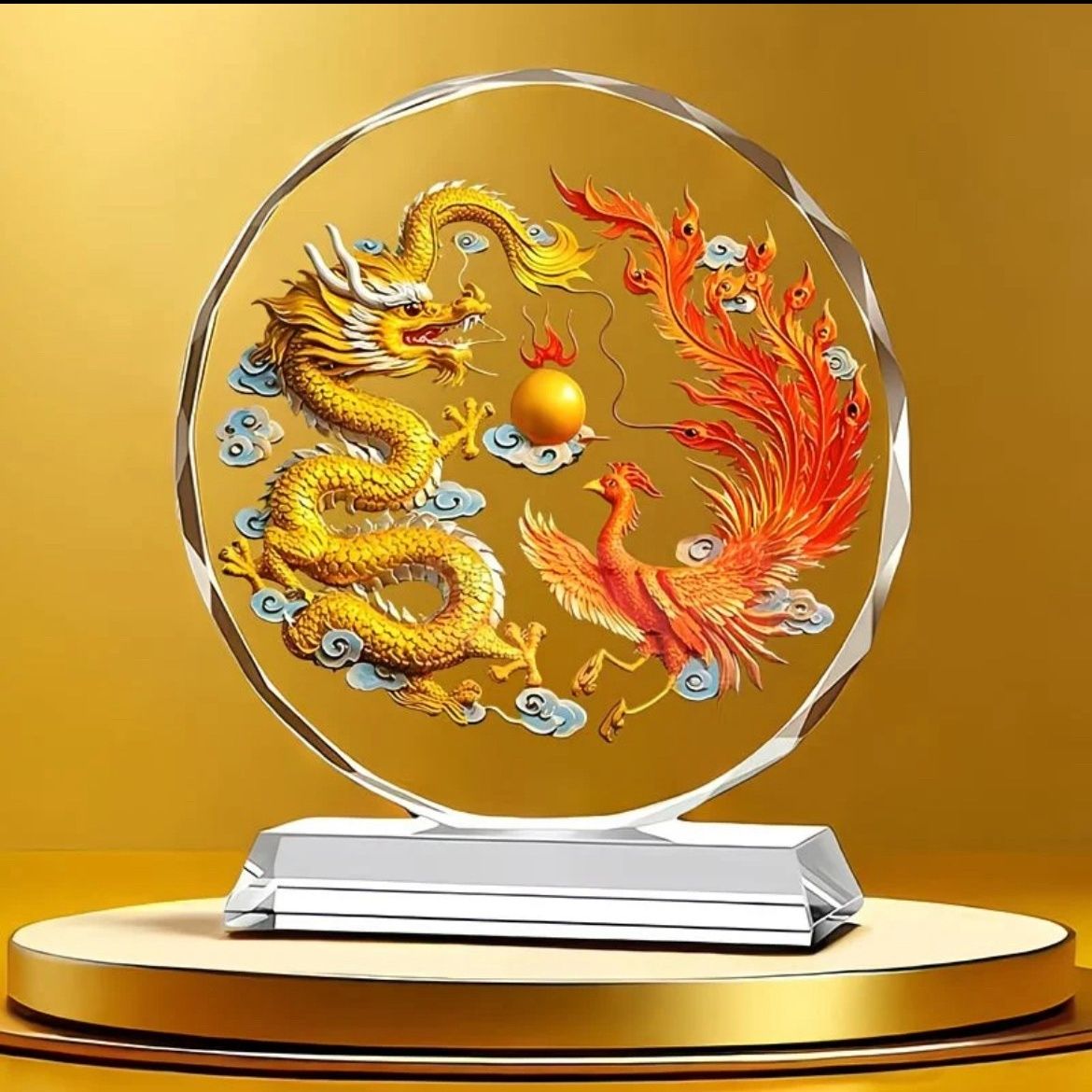 柿子喜鹊高档创意家居装饰乔迁开业送礼玄关柜水晶摆件五爪龙复古