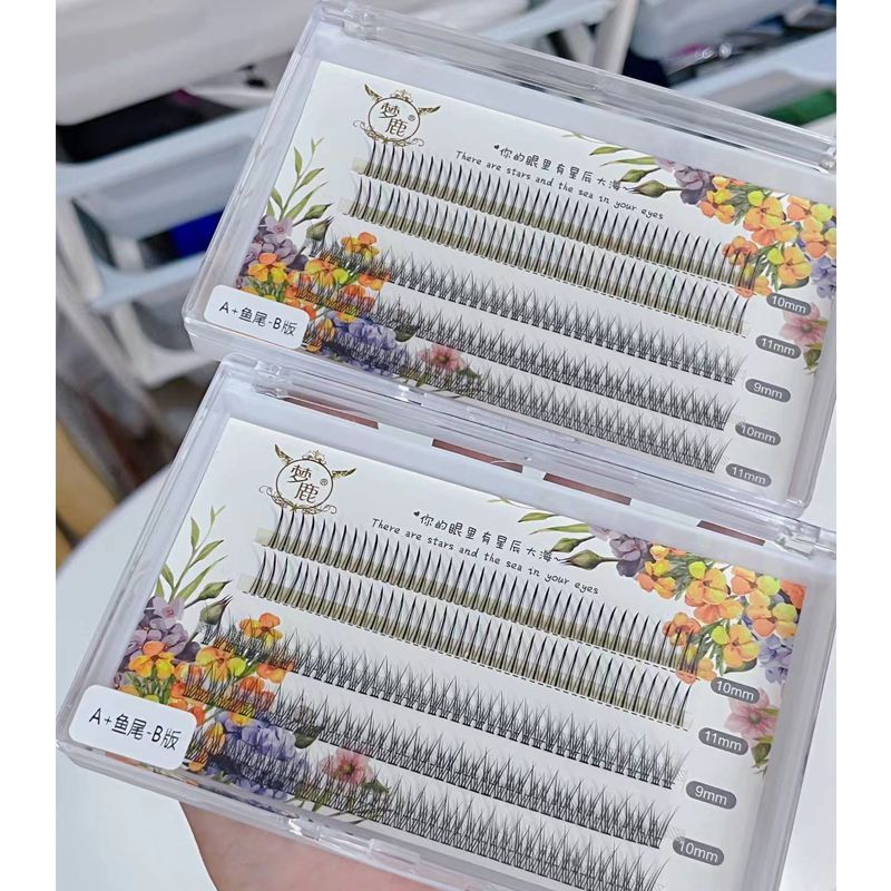 200朵!梦鹿A+鱼尾混合睫毛 假睫毛超自然新手小恶魔仙子仿真分段