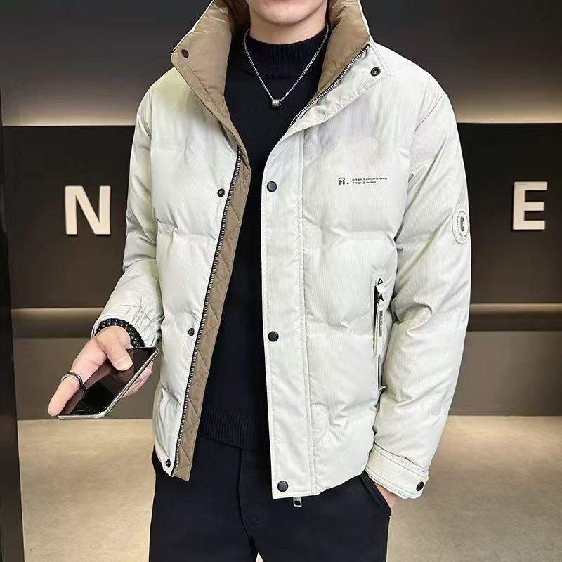 【保暖】男士立领羽绒服冬季2025加厚保暖拼色百搭鸭绒时尚外套