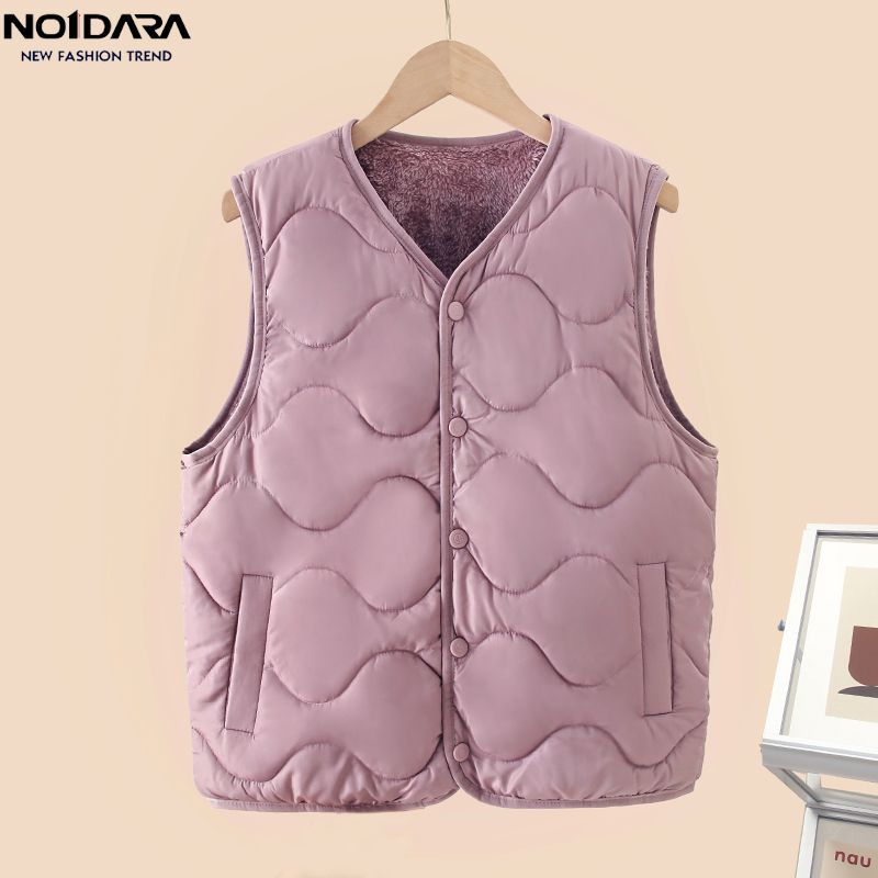 No1dara 秋冬中老年棉服情侣装马甲加绒加棉马夹保暖加厚棉衣背心