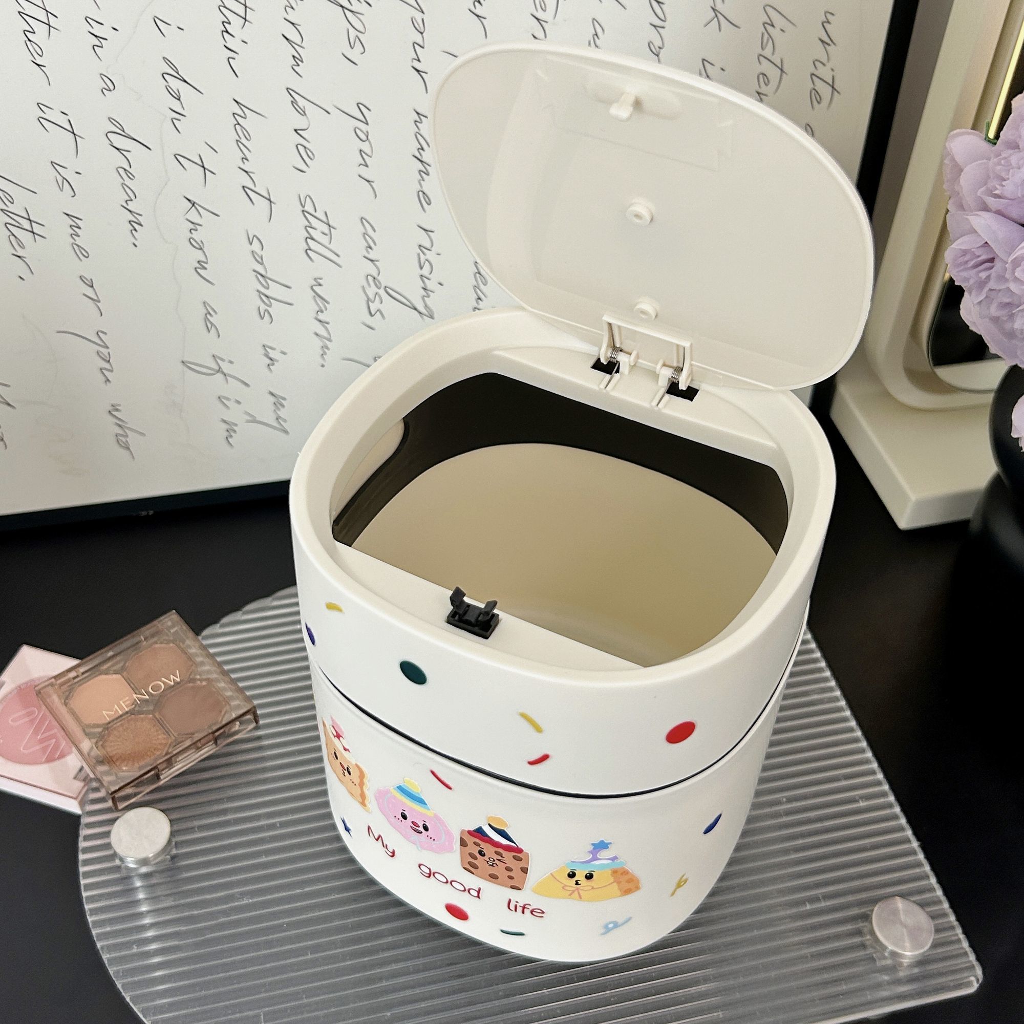 桌面垃圾桶可爱小号迷你2025新款家用宿舍客厅办公室收纳桶高颜值 图片 6