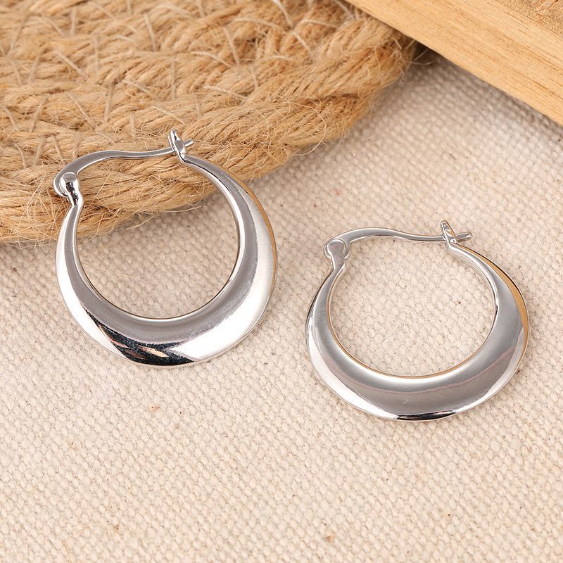 Minimalist Large Hoop Earrings For Women In Silver-copper Finish_voghion.com