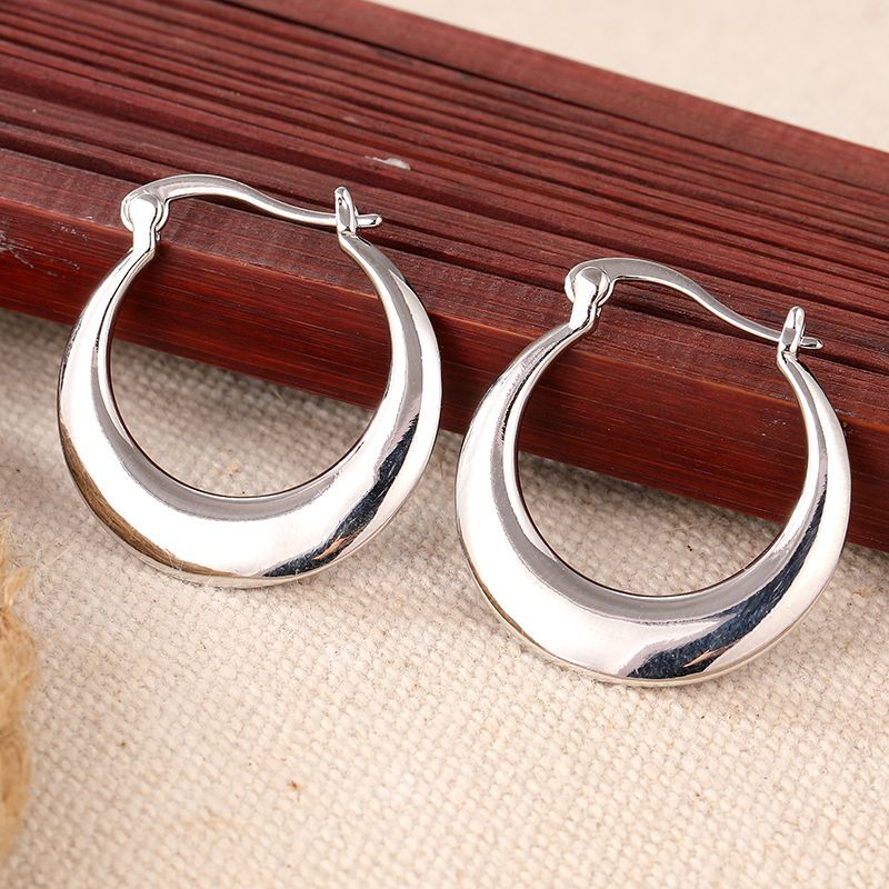 Minimalist Large Hoop Earrings For Women In Silver-copper Finish_voghion.com