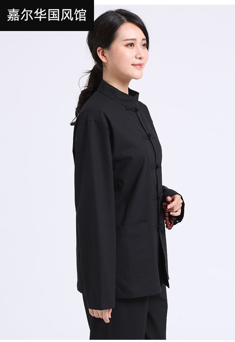 夏季棉麻居士服套装禅修服中年唐装男女同款布扣复古佛系古风汉服 detail 15