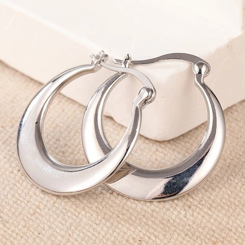 Minimalist Large Hoop Earrings For Women In Silver-copper Finish_voghion.com
