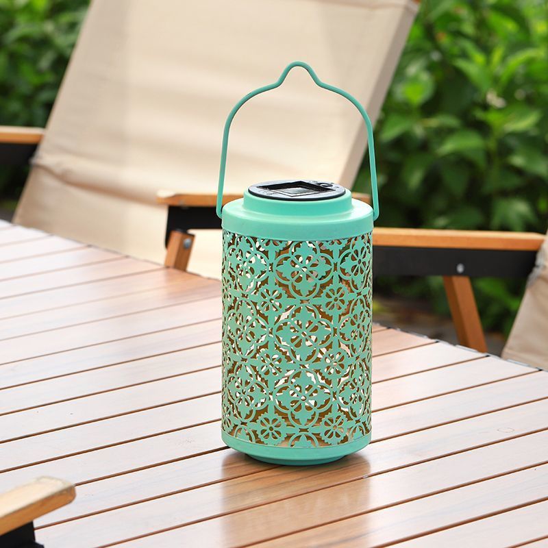 Solar Outdoor Lantern, Waterproof LED Decorative Light With Hollow-Out Pattern For Garden & Camping_voghion.com