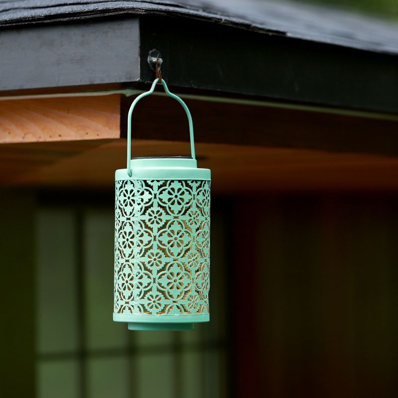 Solar Outdoor Lantern, Waterproof LED Decorative Light With Hollow-Out Pattern For Garden & Camping_voghion.com