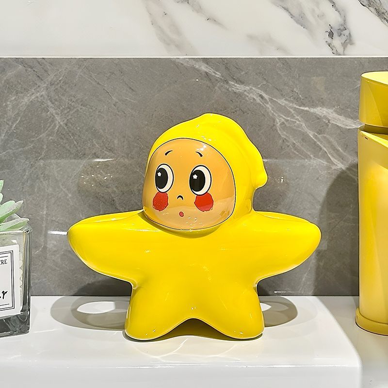 Star People Couple Kinder Niedliche Zahnbürstenablage Aufbewahrungsständer Waschtisch Keramik Zahnpasta Zahnbürstensockelhalterung_voghion.com