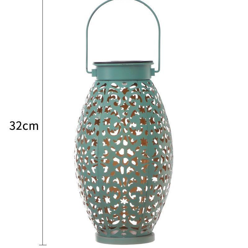 Solar Outdoor Lantern, Waterproof LED Decorative Light With Hollow-Out Pattern For Garden & Camping_voghion.com