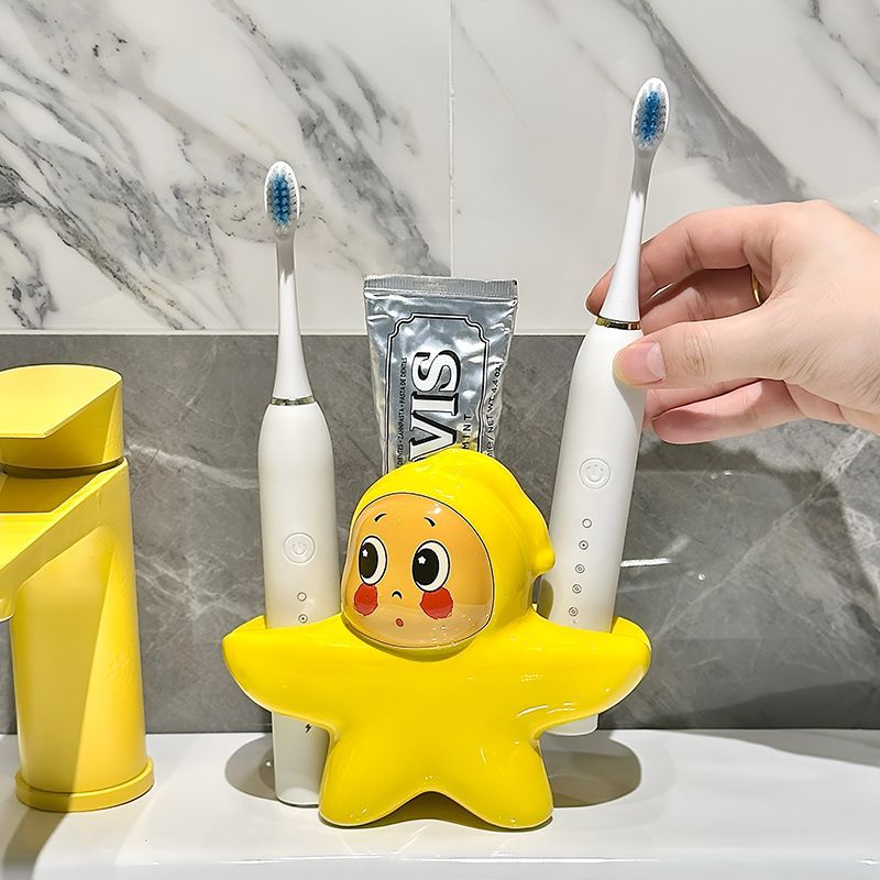 Star People Couple Kinder Niedliche Zahnbürstenablage Aufbewahrungsständer Waschtisch Keramik Zahnpasta Zahnbürstensockelhalterung_voghion.com