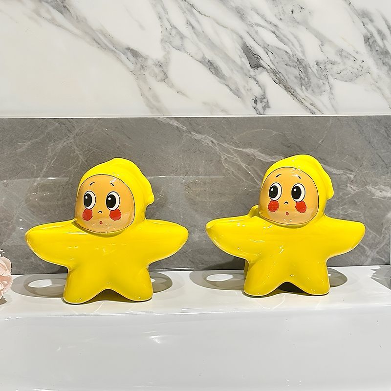 Star People Couple Kinder Niedliche Zahnbürstenablage Aufbewahrungsständer Waschtisch Keramik Zahnpasta Zahnbürstensockelhalterung_voghion.com