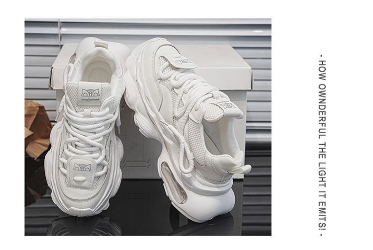 Men' 2025 New Autumn Caual Air Cuhion Shock Aborption Dad Sport Running Thick Sole Black Warrior Trendy_desvips.com