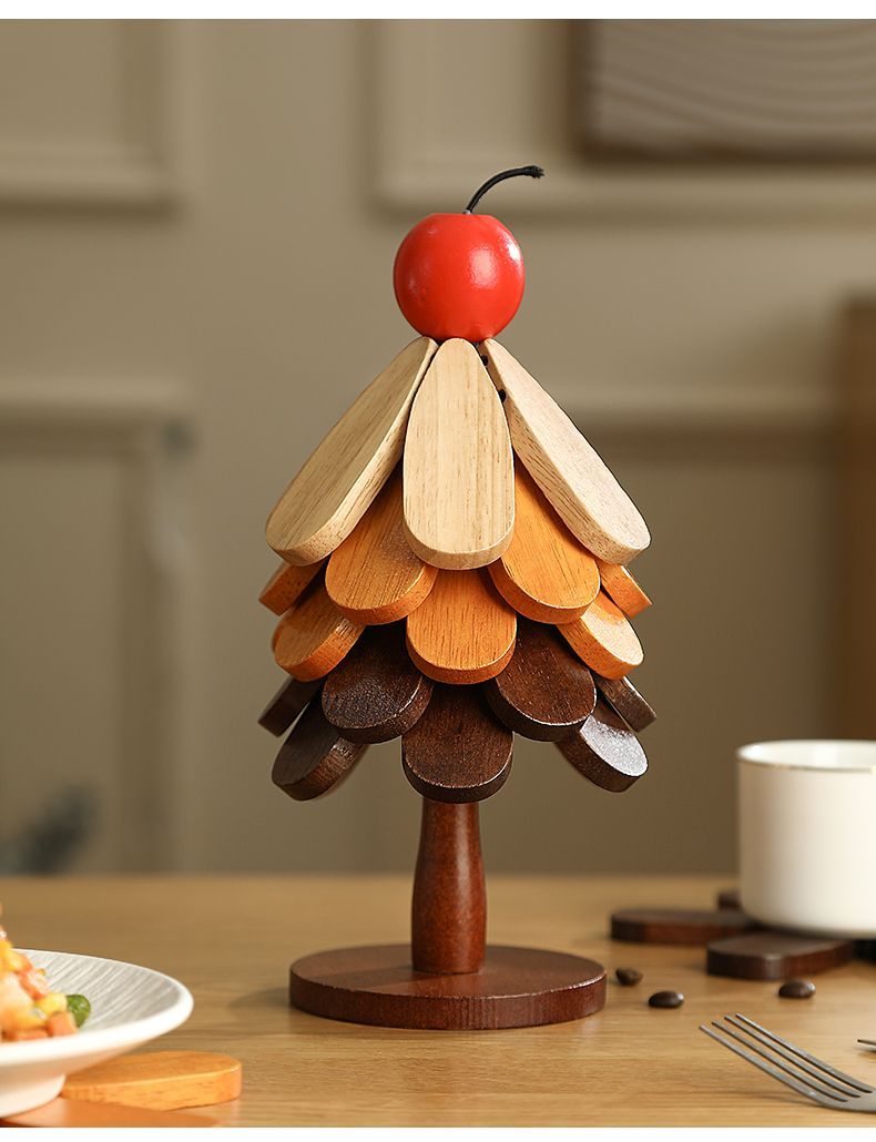 Christmas Tree Coaster Heat Resistant Foldable Table Mat_voghion.com