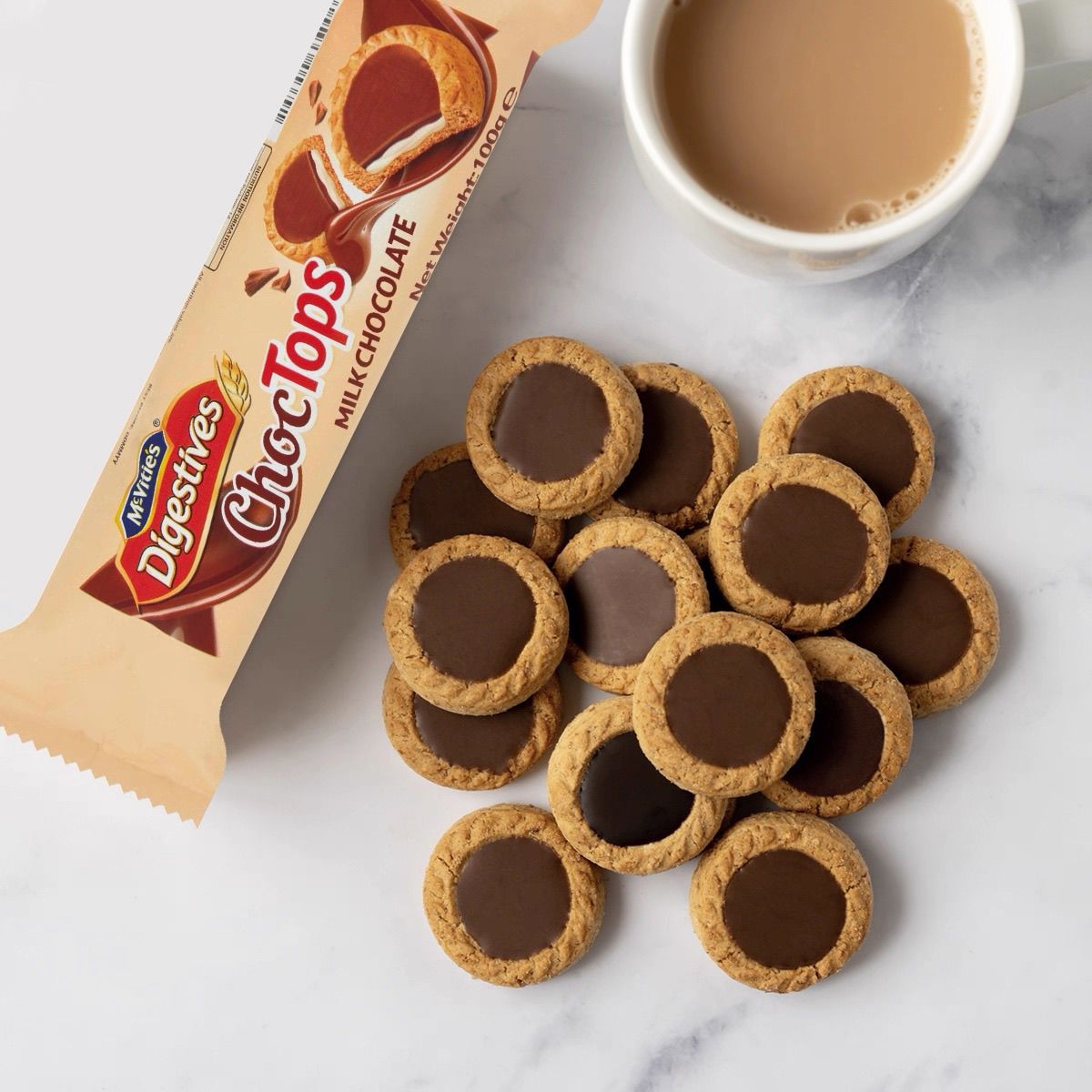 土耳其进口麦维他牛奶饼干巧克力/巧克力图层棉花糖夹心饼干