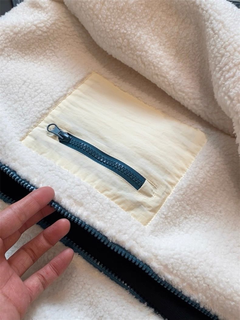 Lambswool Fleece Jacket Stand-up Collar Warm Autumn Winter_voghion.com