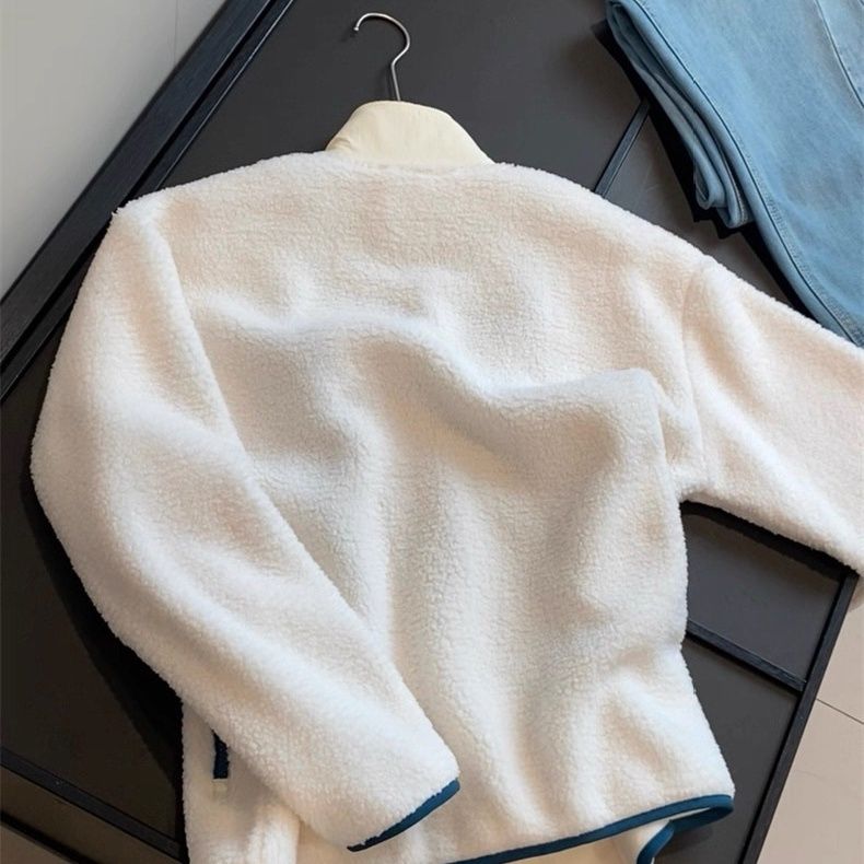 Go Russian! Autumn And Winter Versatile Warm Stand-up Collar Couple's Lamb Wool Fleece Jacket For Men_voghion.com
