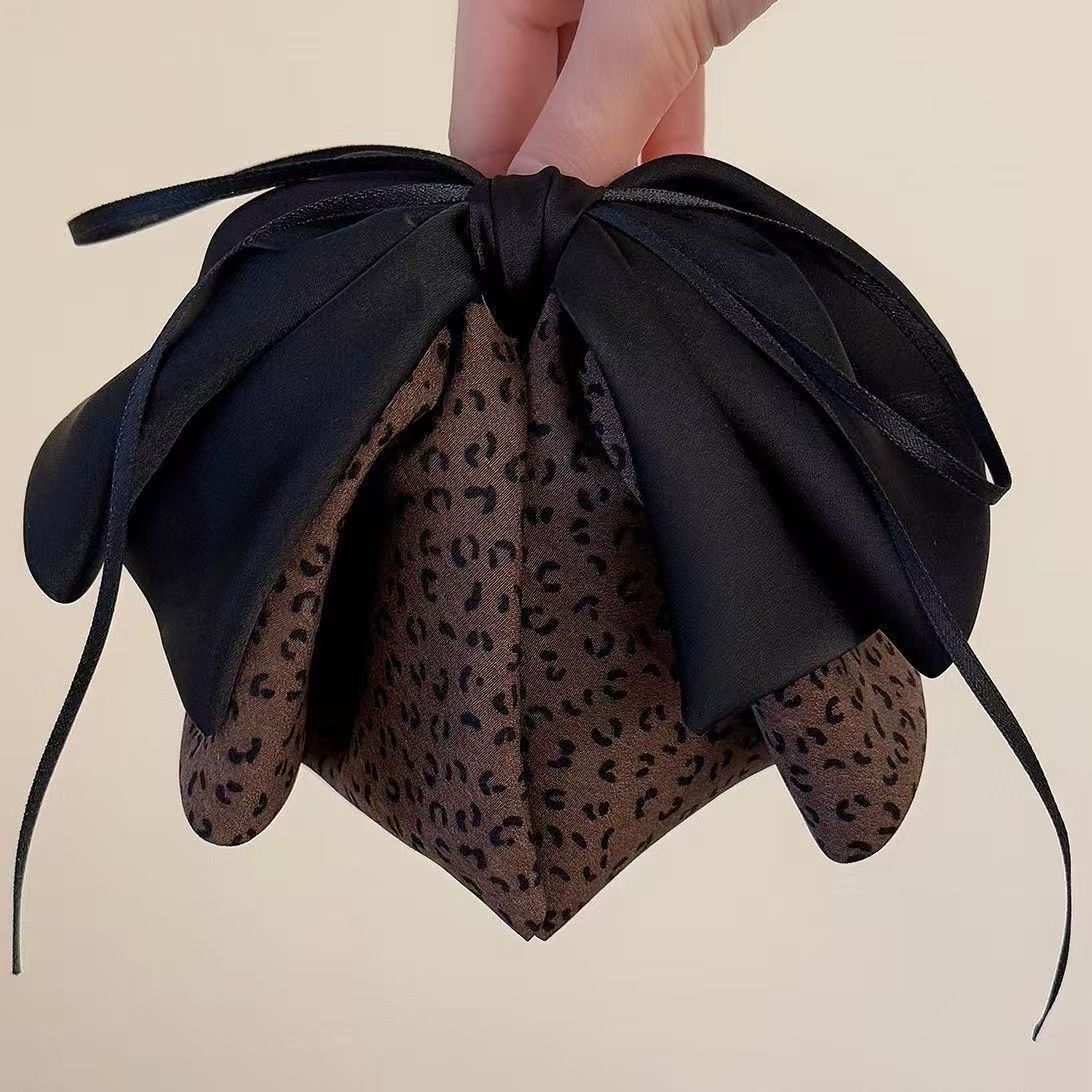 Satin Kamelie Perlen Haarspange Mit Schleife Für Zopf_voghion.com