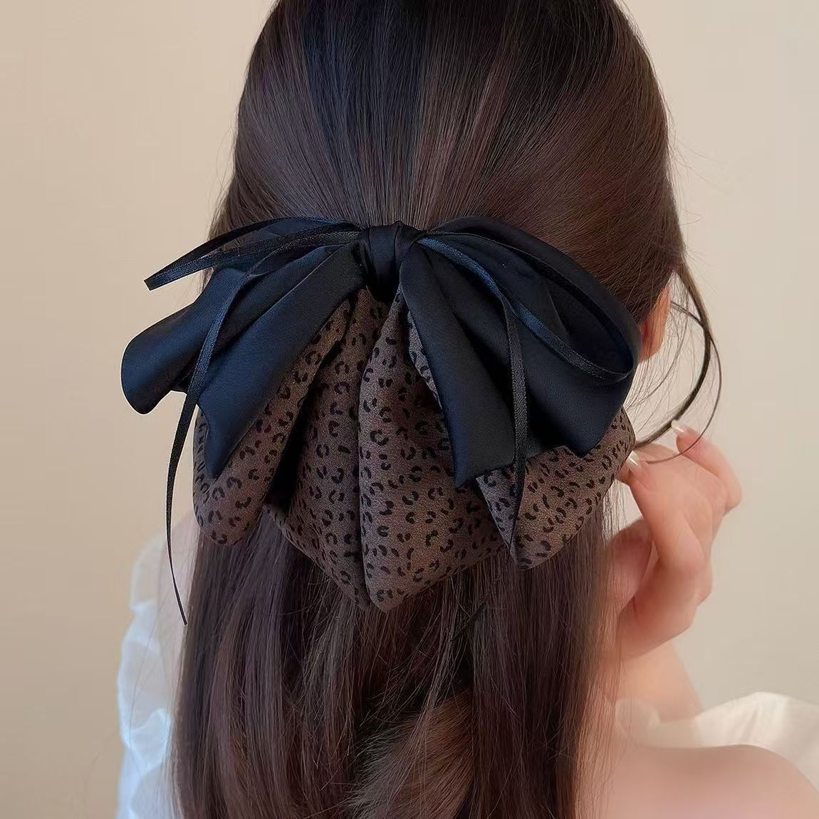 Satin Kamelie Perlen Haarspange Mit Schleife Für Zopf_voghion.com