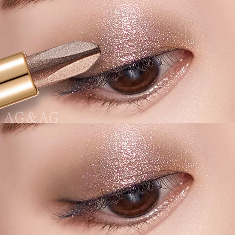 AGAG双色眼影棒懒人防水防汗珠光眼影笔自然大地色系不脱妆手残党