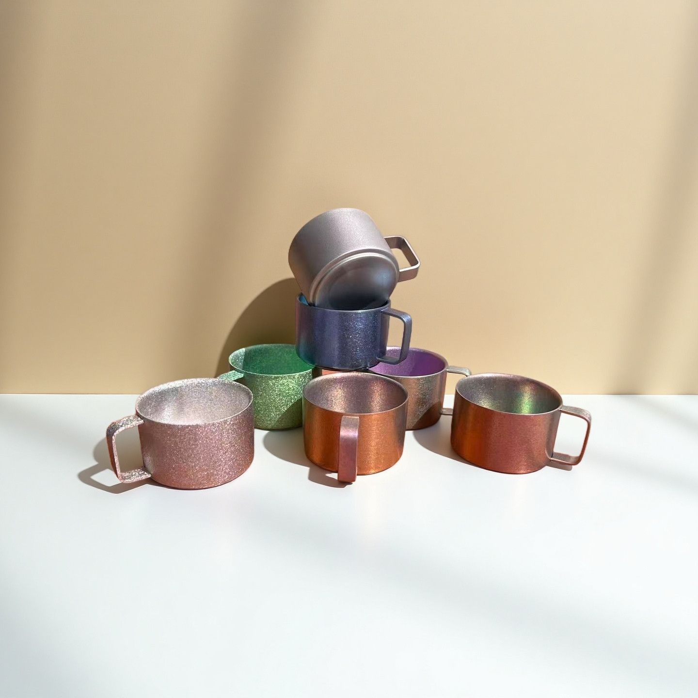 双层防烫咖啡杯户外家用水杯纯钛茶杯