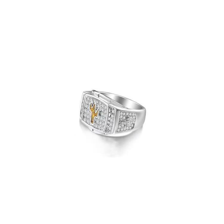 Cactus Smiley Face Diamond Studded Ring Hip Hop Jewellery_voghion.com