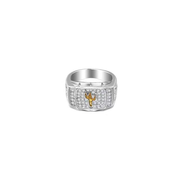 Cactus Smiley Face Diamond Studded Ring Hip Hop Jewellery_voghion.com
