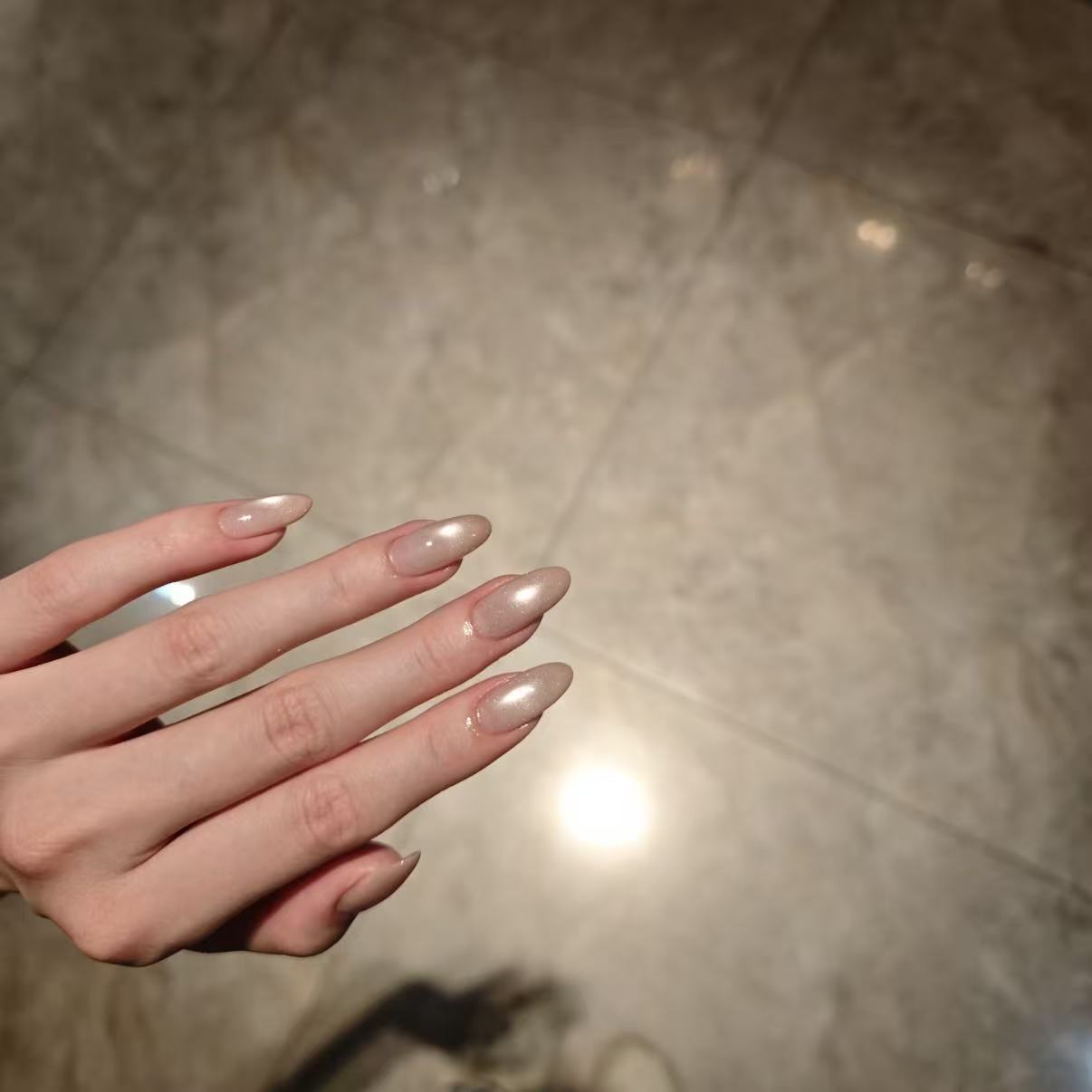 Purely Handmade Wearable Nude Cat Eye New Simple Ins Style Whitening Nail Stickers Removable High-end_voghion.com