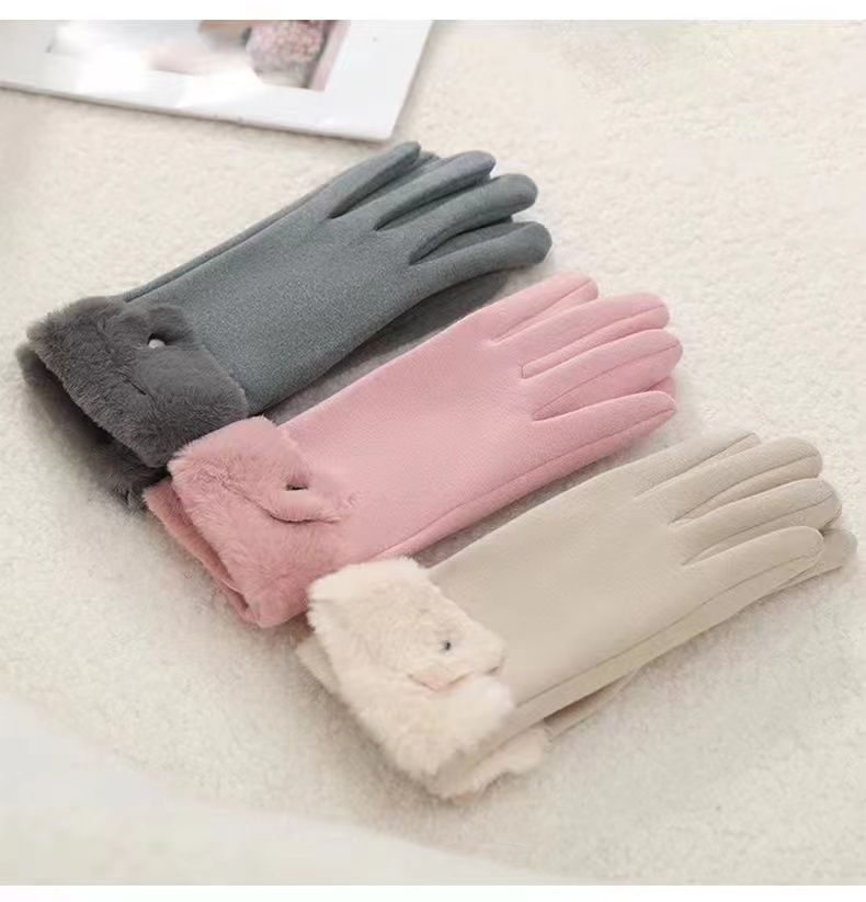 Women's Winter Gloves Are Cute, Touchscreen-compatible, Warm, Fleece-lined, Thickened, Cold-proof, Windproof, And_voghion.com