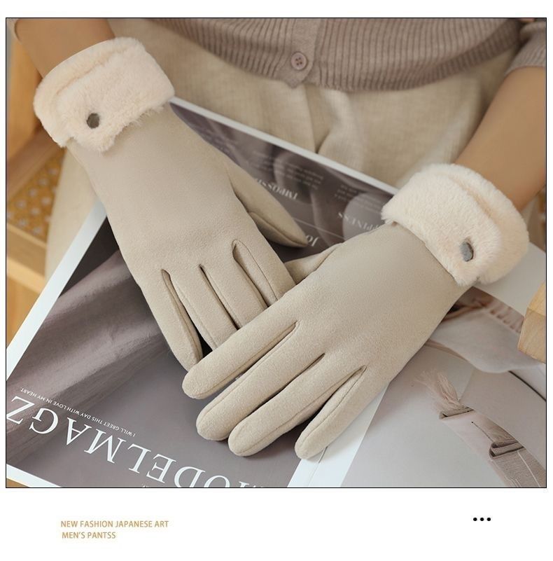 Women's Winter Gloves Are Cute, Touchscreen-compatible, Warm, Fleece-lined, Thickened, Cold-proof, Windproof, And_voghion.com