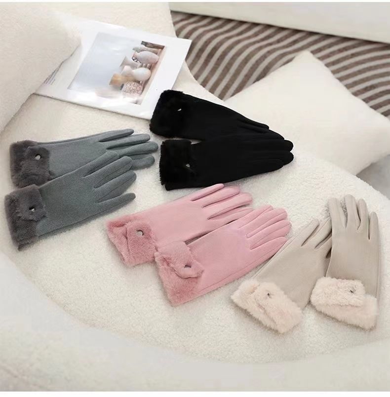 Women's Winter Gloves Are Cute, Touchscreen-compatible, Warm, Fleece-lined, Thickened, Cold-proof, Windproof, And_voghion.com
