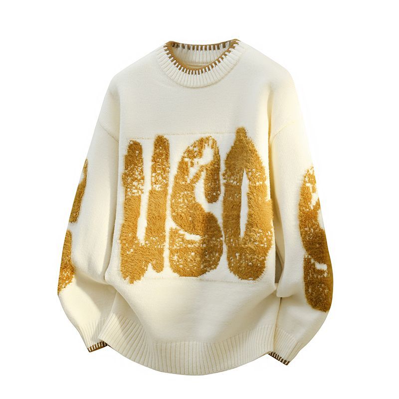 Suéter informal de talla grande para adolescentes, estilo otoño e invierno, nuevo estilo holgado, tejido de punto americano._voghion.com