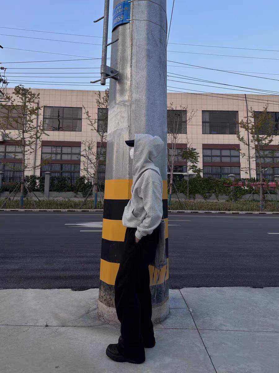 500g Cleanfit White Flower Gray Hooded Sweatshirt For Men Spring And Autumn Youthful American Style Pullover Jacket_viptrois.com