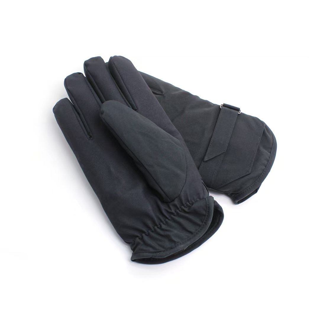 Men's Winter Warm Sheepskin Wool Integrated Touchscreen Riding Waterproof Cold-Proof Ski Gloves_voghion.com