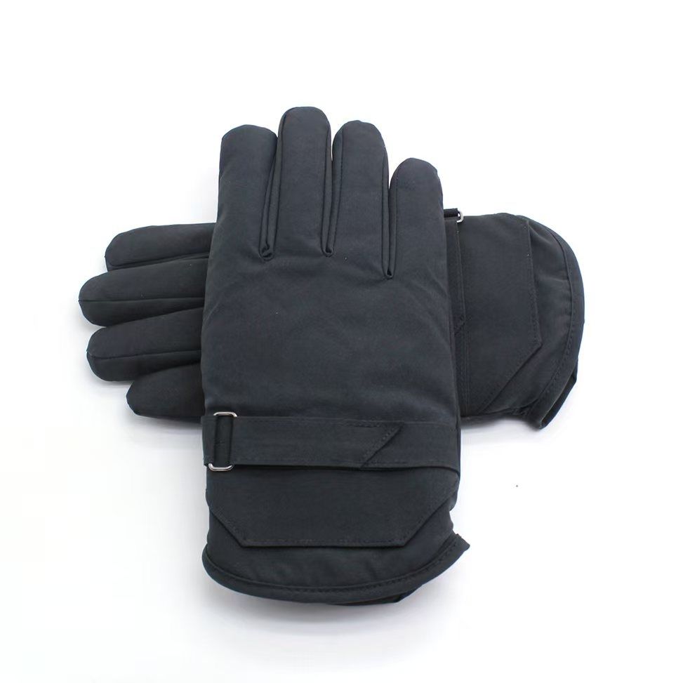 Men's Winter Warm Sheepskin Wool Integrated Touchscreen Riding Waterproof Cold-Proof Ski Gloves_voghion.com