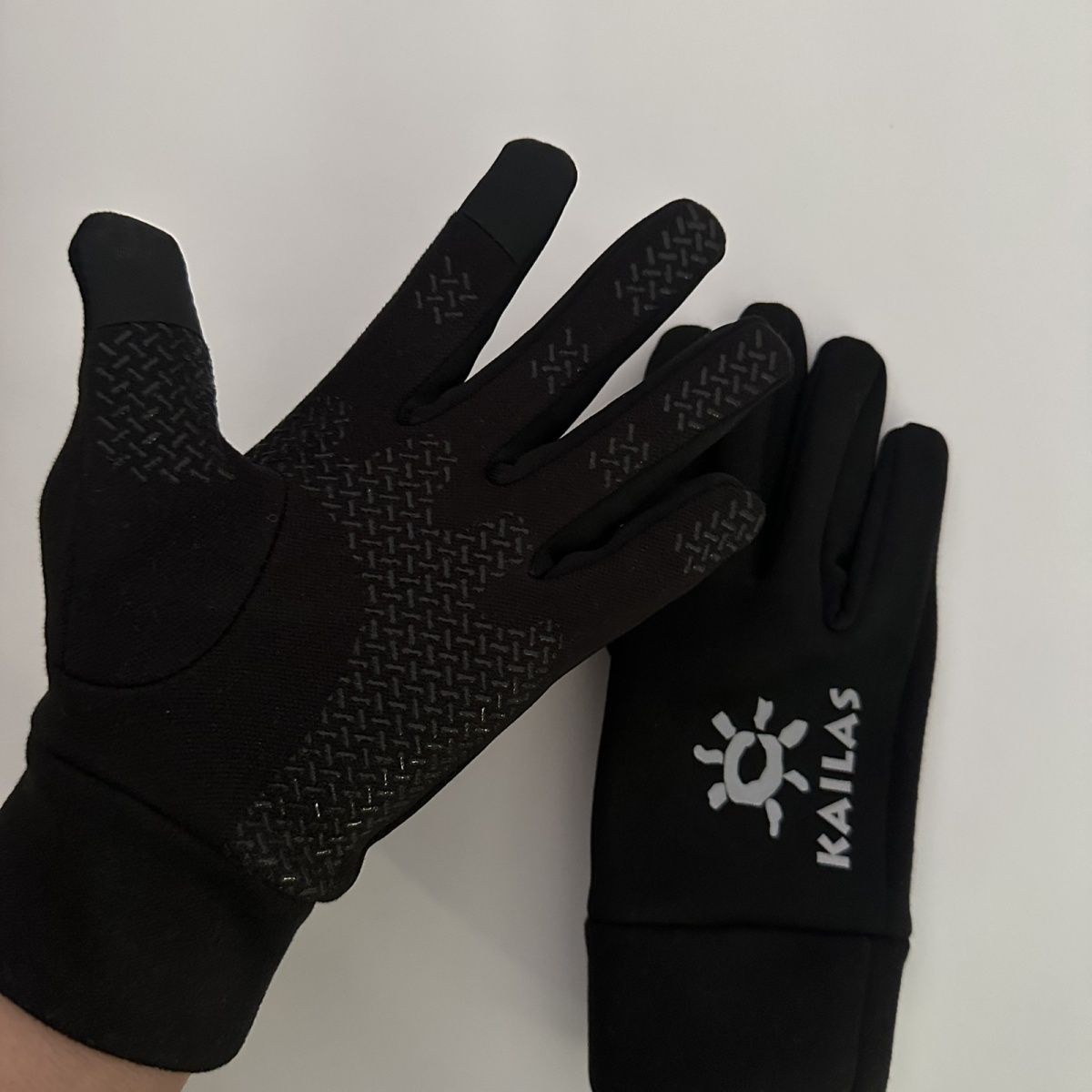 Reflektierendes Logo Herbst Winter Outdoor Training Sport Laufhandschuhe Radfahren Fußball Klettern Skifahren Fleece Touchscreen_voghion.com