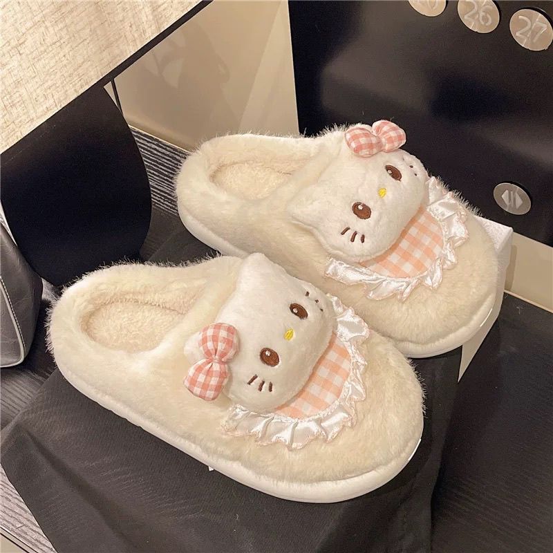 厚底棉拖鞋女可爱2025秋冬季新款高颜值居家防滑加绒保暖毛毛拖鞋