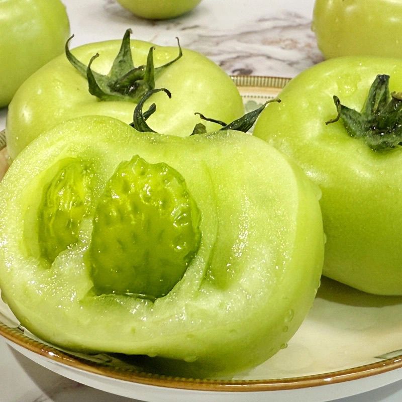 云南青番茄炒菜西红柿新鲜未成熟现摘酸甜青皮农家蔬菜绿色自种