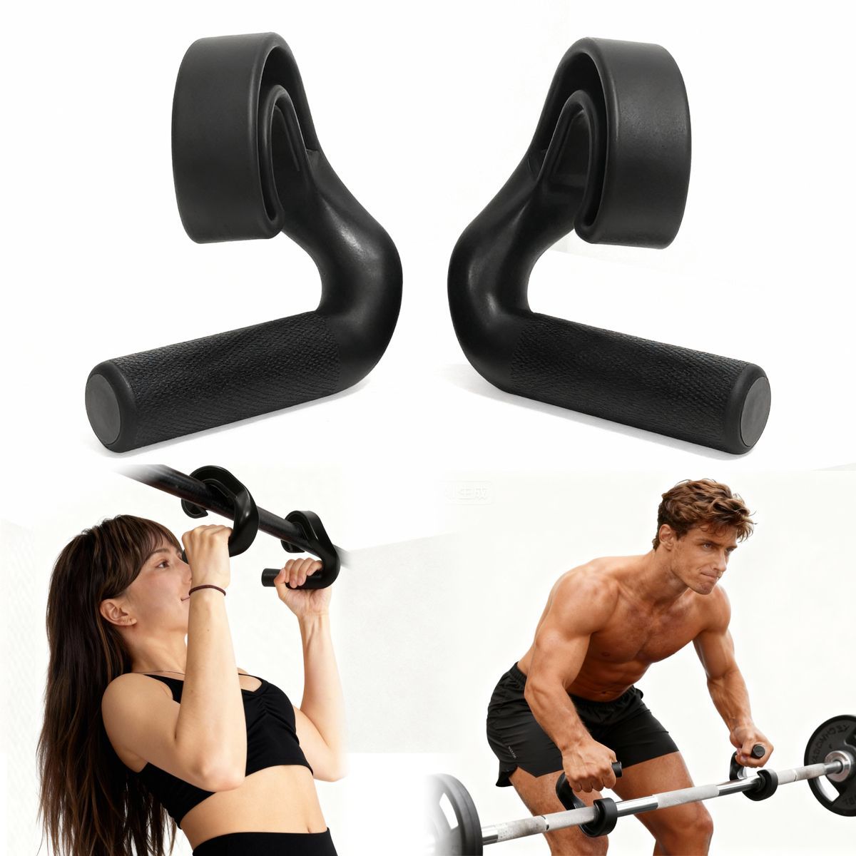 45°High-strength Composite Nylon Hook-shaped Fitns Set Of Two, For Forward Reverse Grips, Pull-ups, And Rowing_voghion.com