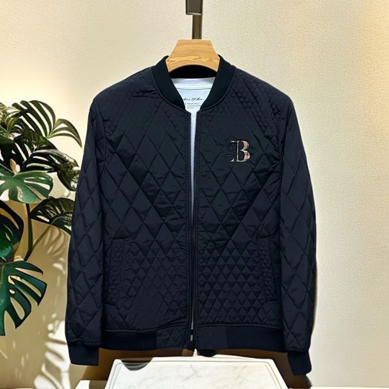 Herrjacka i bomull baseballstil slim fit för höst och vinter_voghion.com
