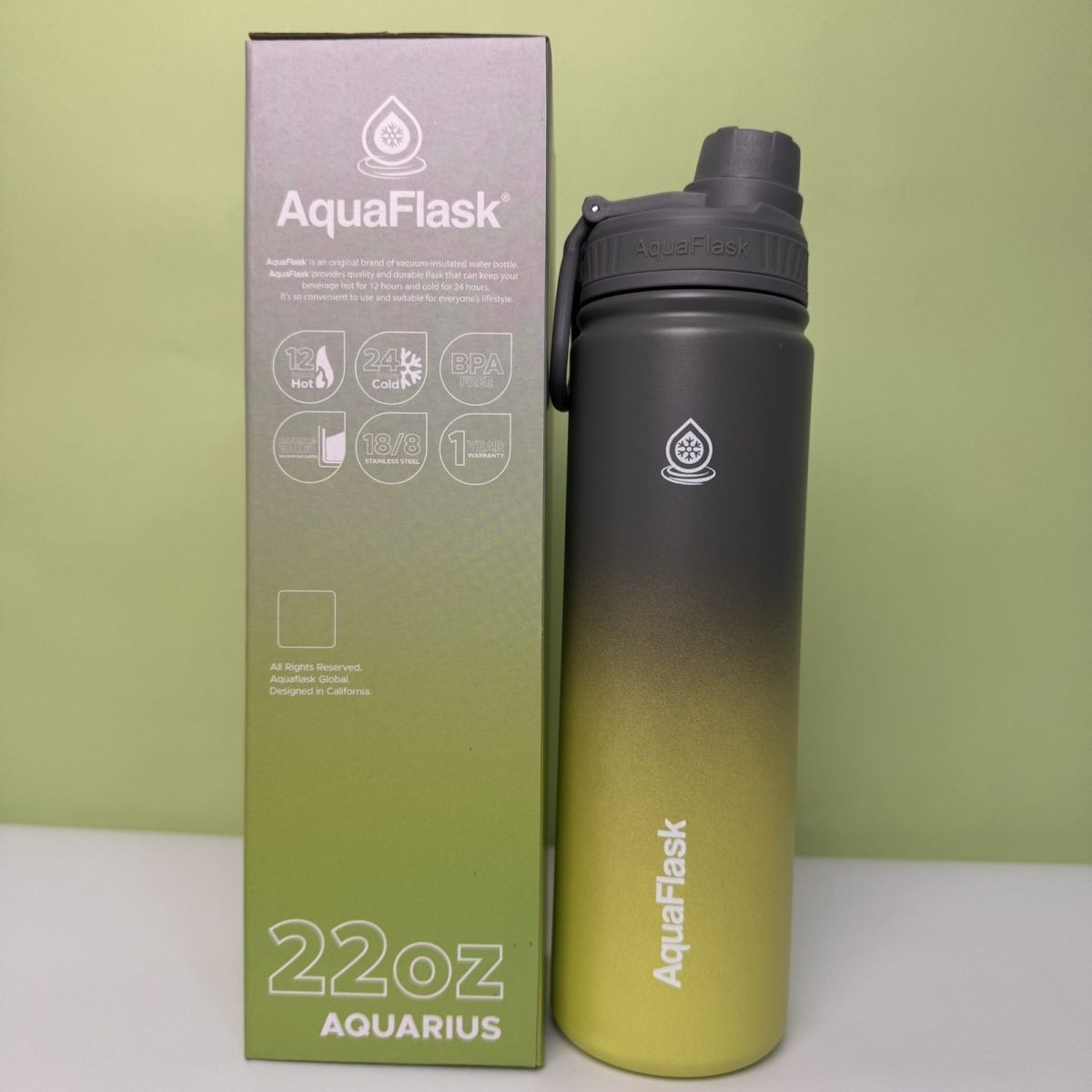 AquaFlask Borraccia portatile in acciaio inossidabile 304, stile americano, isolamento da 8 a 12 ore, colori multipli_voghion.com