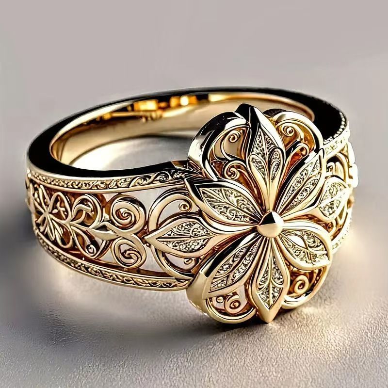 Neuer Ring mit hohler Blume – elegant, exquisit, verstellbar, hochwertiges Schmetterlingsrelief für den Zeigefinger_voghion.com