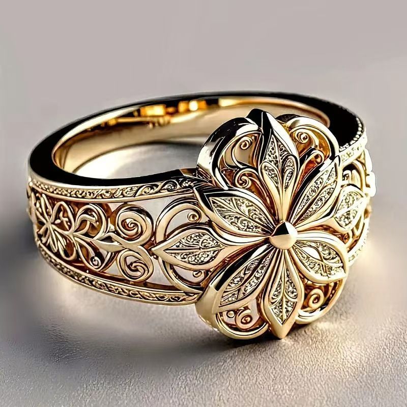 Neuer Ring mit hohler Blume – elegant, exquisit, verstellbar, hochwertiges Schmetterlingsrelief für den Zeigefinger_voghion.com