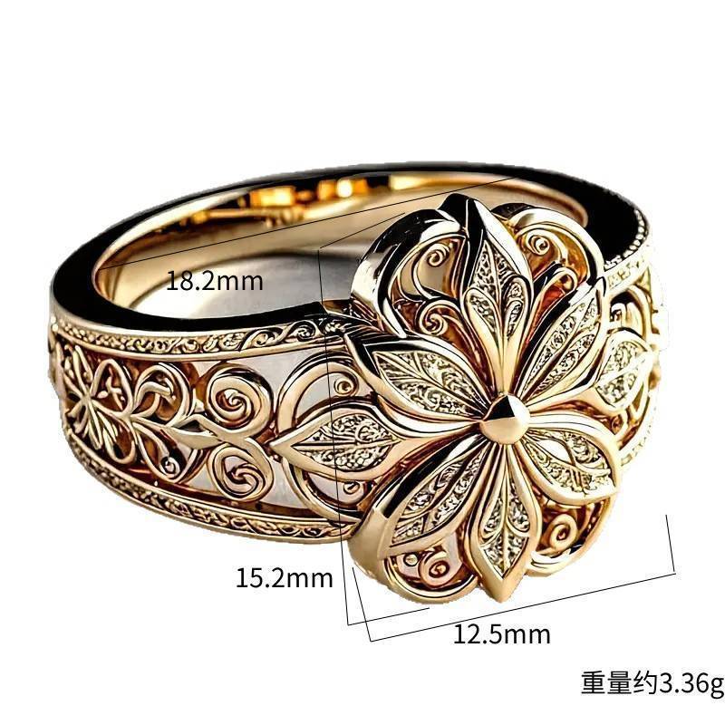 Eleganter Verstellbarer Schmetterlingsring Mit Blumenmuster_voghion.com