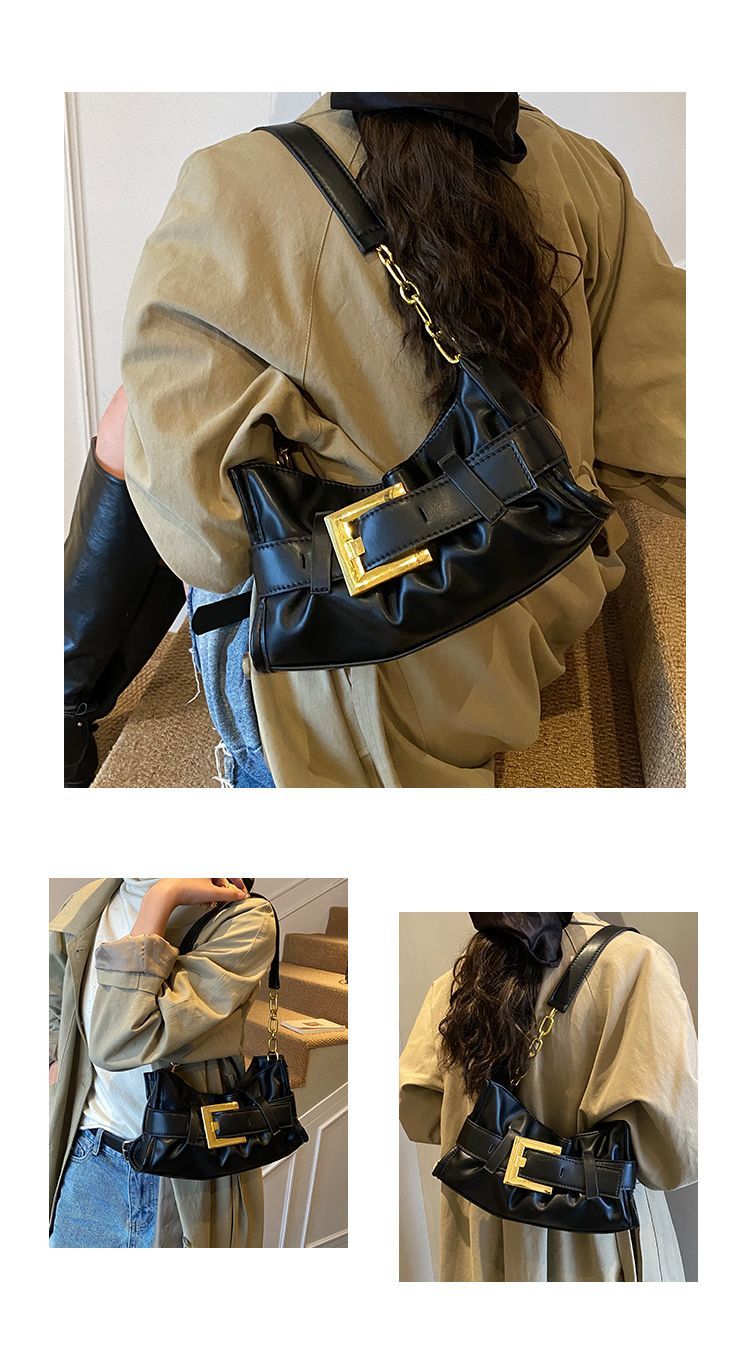 Niche Hih-end Pleated Desin Handba 2025 New Model With Belt Buckle, Stylish Underarm Ba, Eleant Commuter Utility_voghion.com